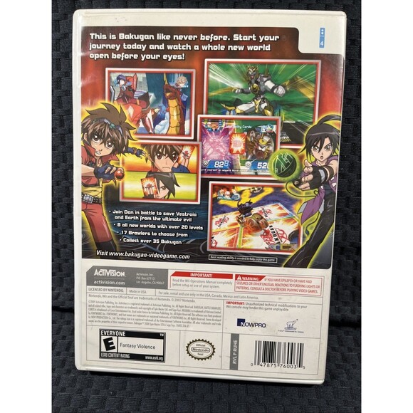 Bakugan Battle Brawlers (Nintendo Wii, (2009) Complete In Box CIB With Manual - Picture 4 of 4